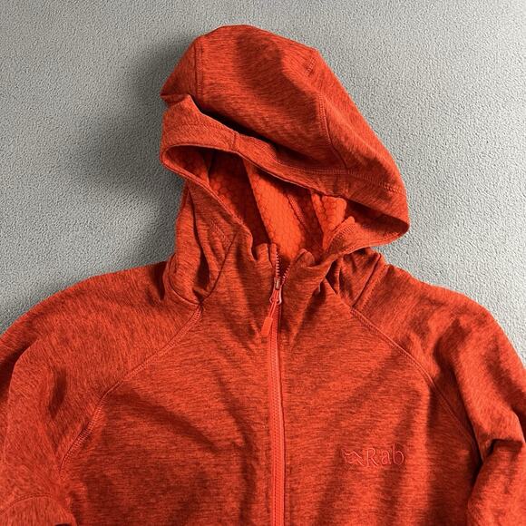 Rab Nexus Hoodie Mens Large Orange Full Zip Fleece Jacket Outdoor Hiking - Picture 2 of 9